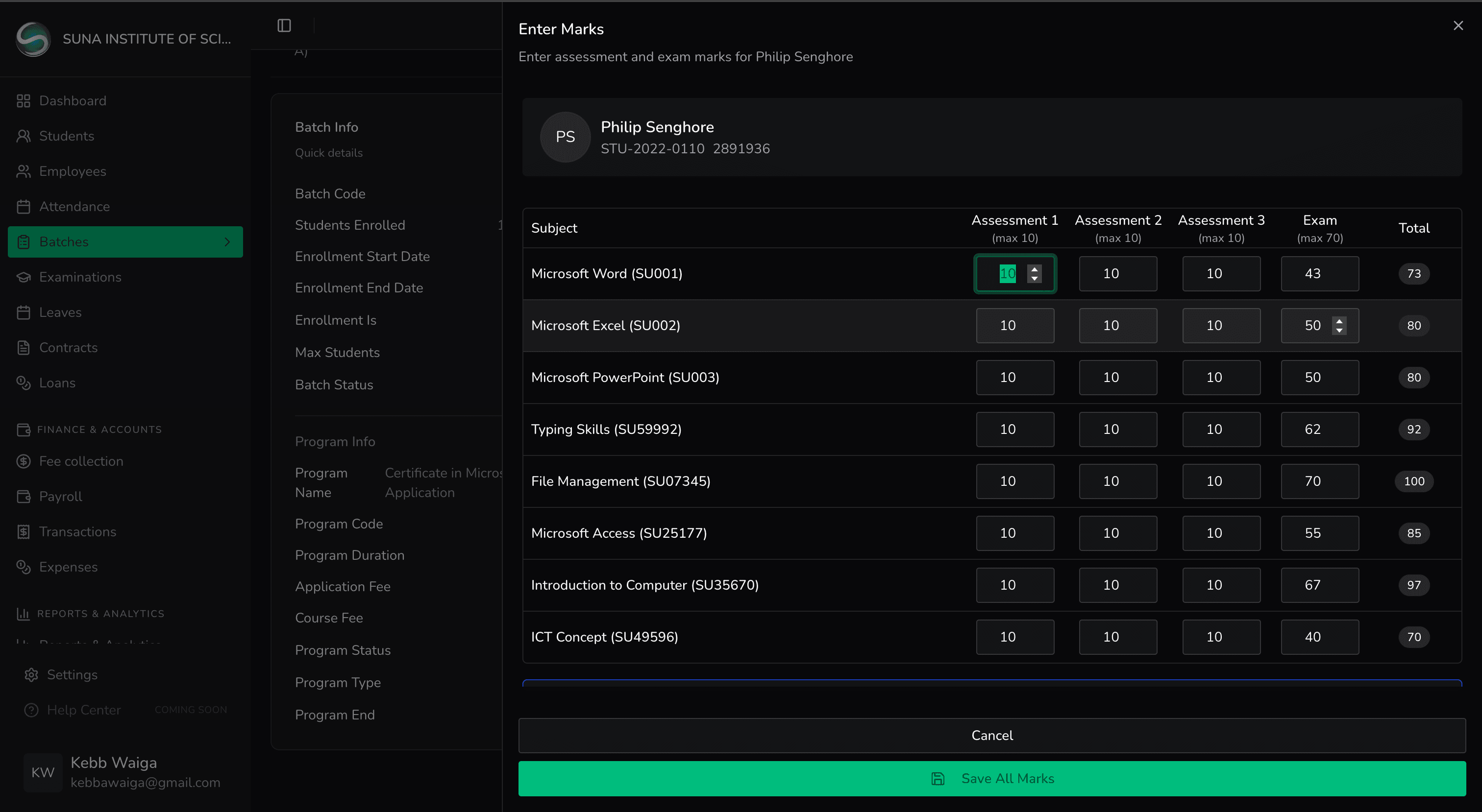 Enter marks — EduGambia