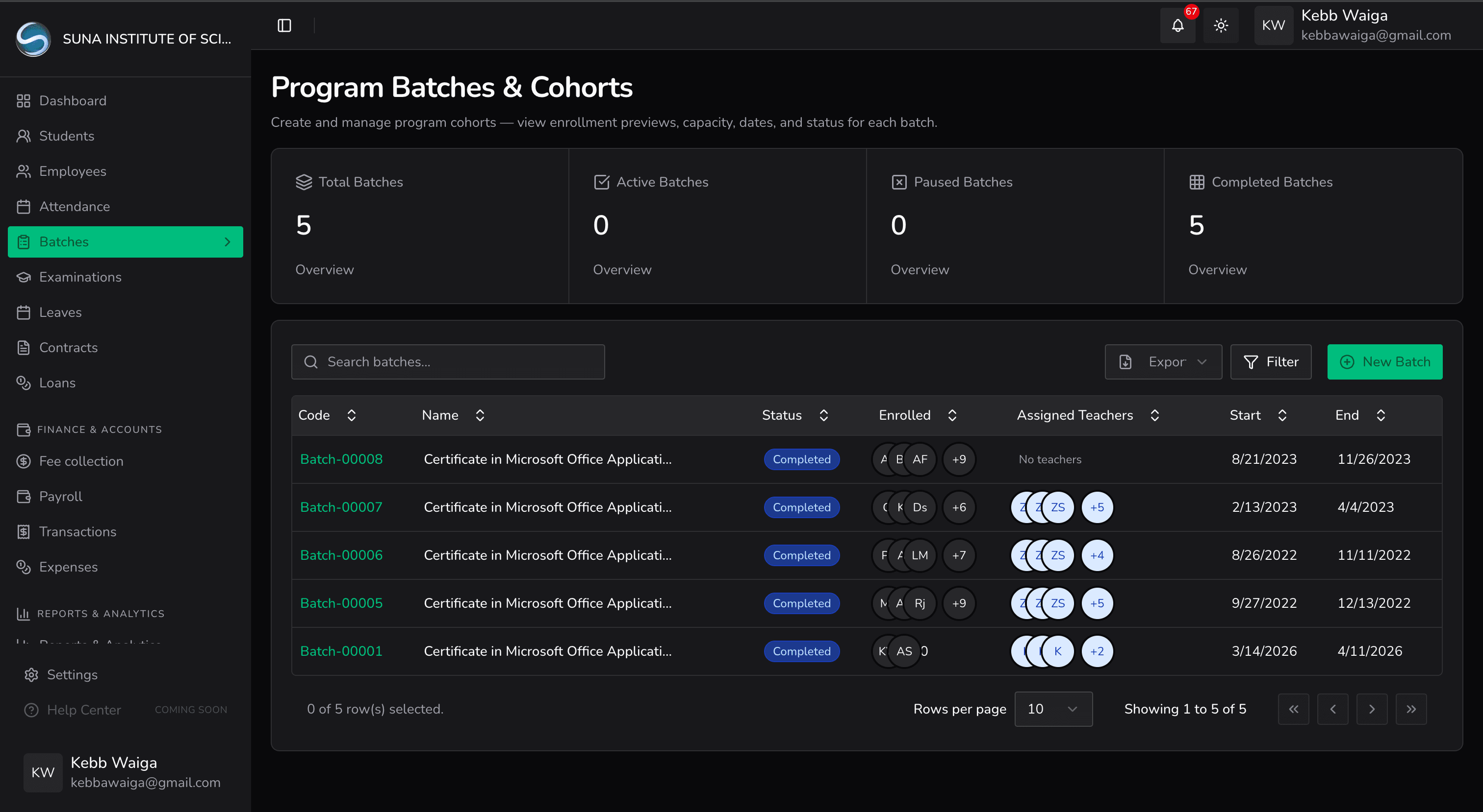 Batches — EduGambia