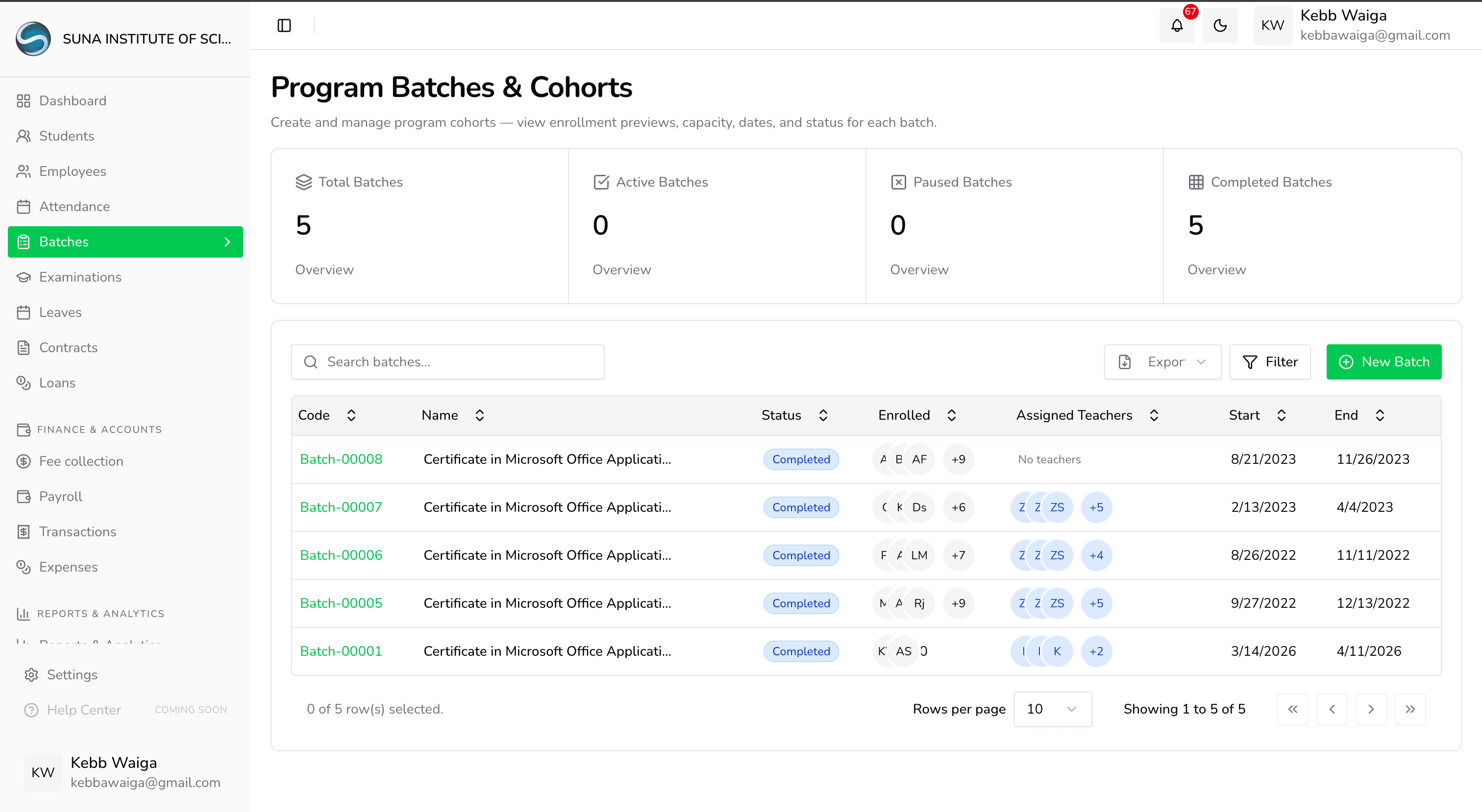 Batches — EduGambia